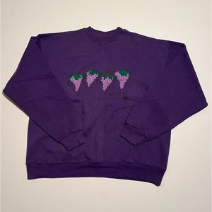 90s Vintage Hanes Activewear Crew Neck Sweatshirt Grape Purple